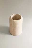BEIGE MARBLE TOOTHBRUSH CUP