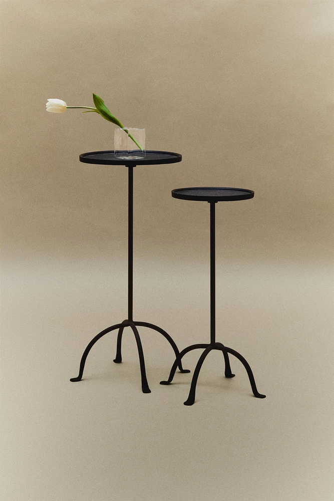 AGED METAL SIDE TABLE