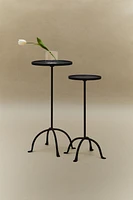 AGED METAL SIDE TABLE