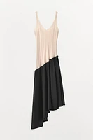 CONTRASTING MIDI DRESS