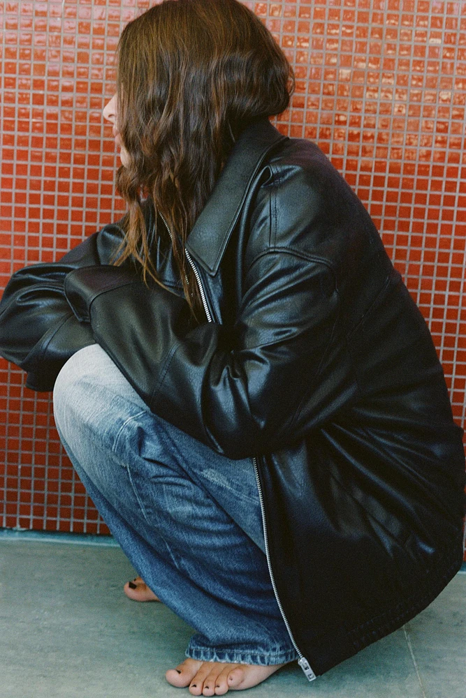 BLOUSON AVIATEUR EN MATIÈRE SYNTHÉTIQUE