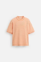 STRIPED TEXTURED KNIT T-SHIRT
