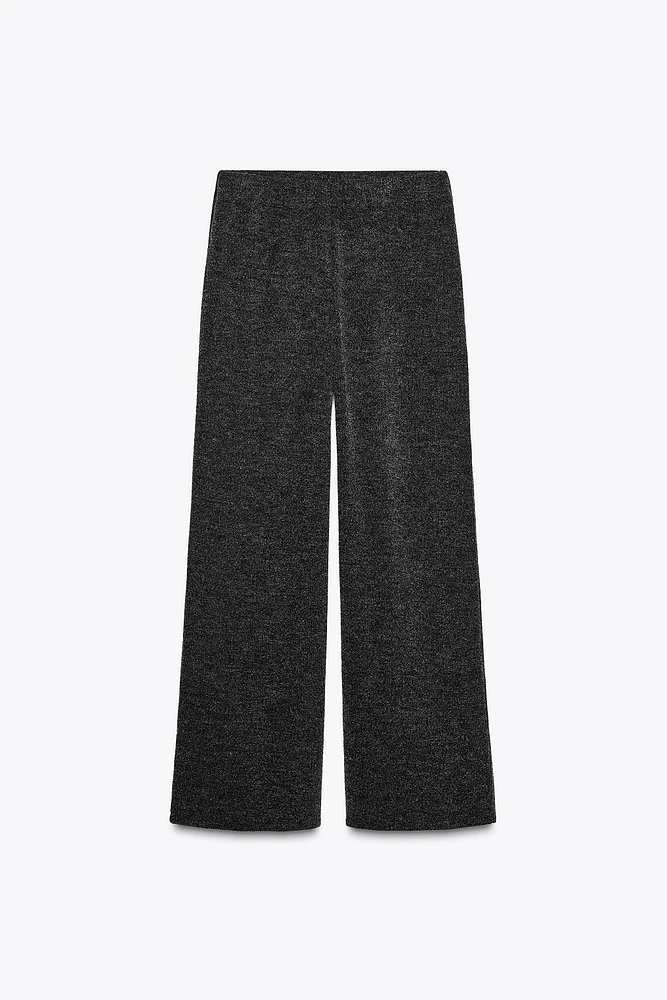 RIBBED WIDE LEG PANTS