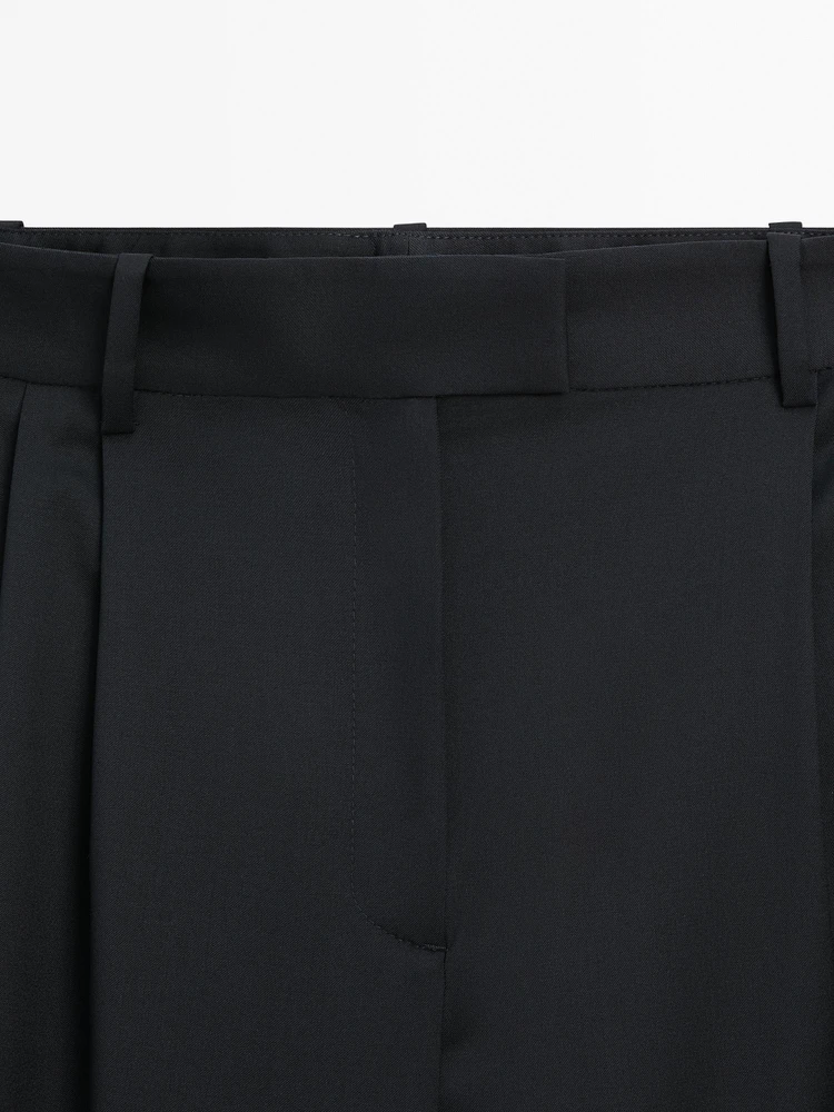 Straight-leg cool wool trousers