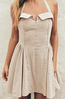 CHECKERED HALTER DRESS