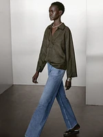 Blouse fluide à col polo