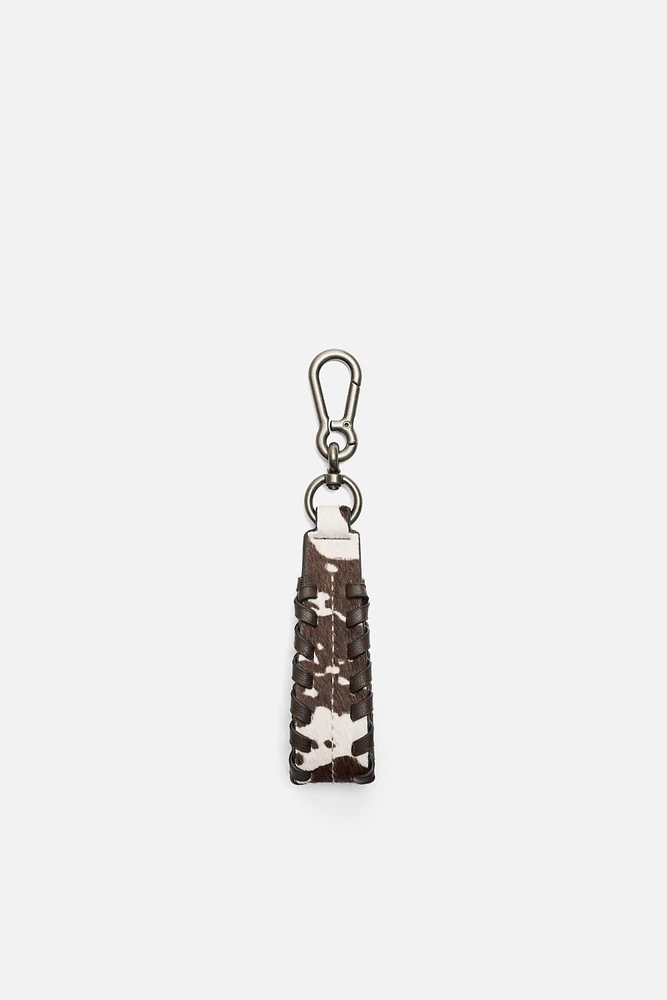 PORTE-CLÉS EN CUIR À IMPRIMÉ ANIMALIER