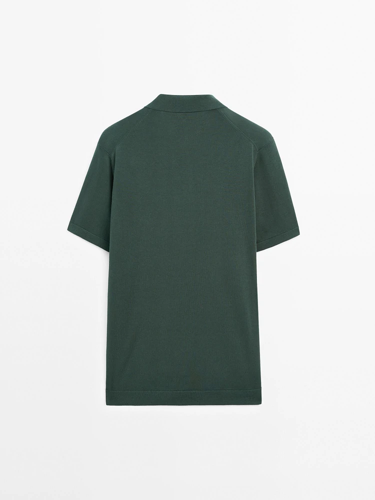 Polo en maille de coton à manches courtes