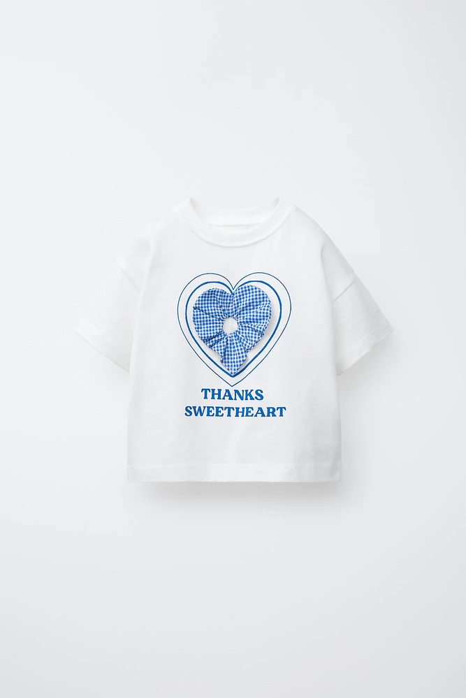 GINGHAM APPLIQUÉ T-SHIRT