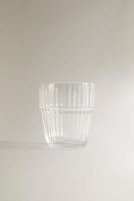 RAISED DESIGN GLASS TUMBLER