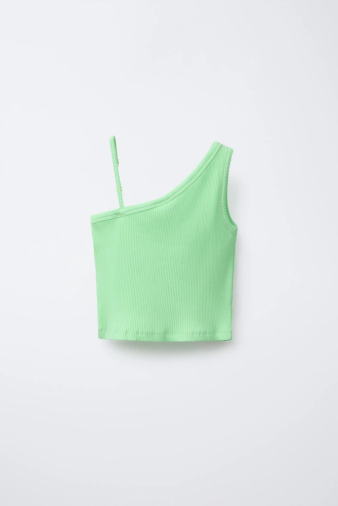 BEADED ASYMMETRIC RIB TOP