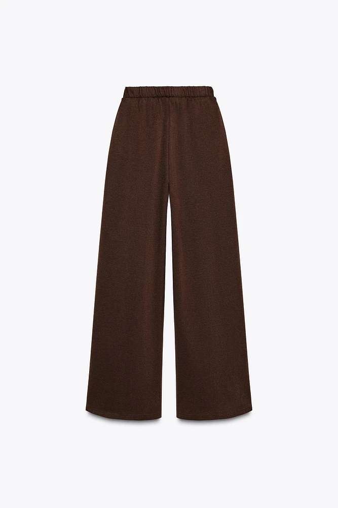 WASHED EFFECT INTERLOCK PANTS