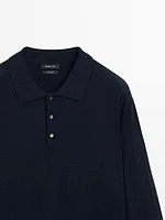 Pull en maille à col polo 100 % cachemire