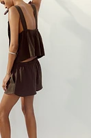 DRAWSTRING MINI SHORTS