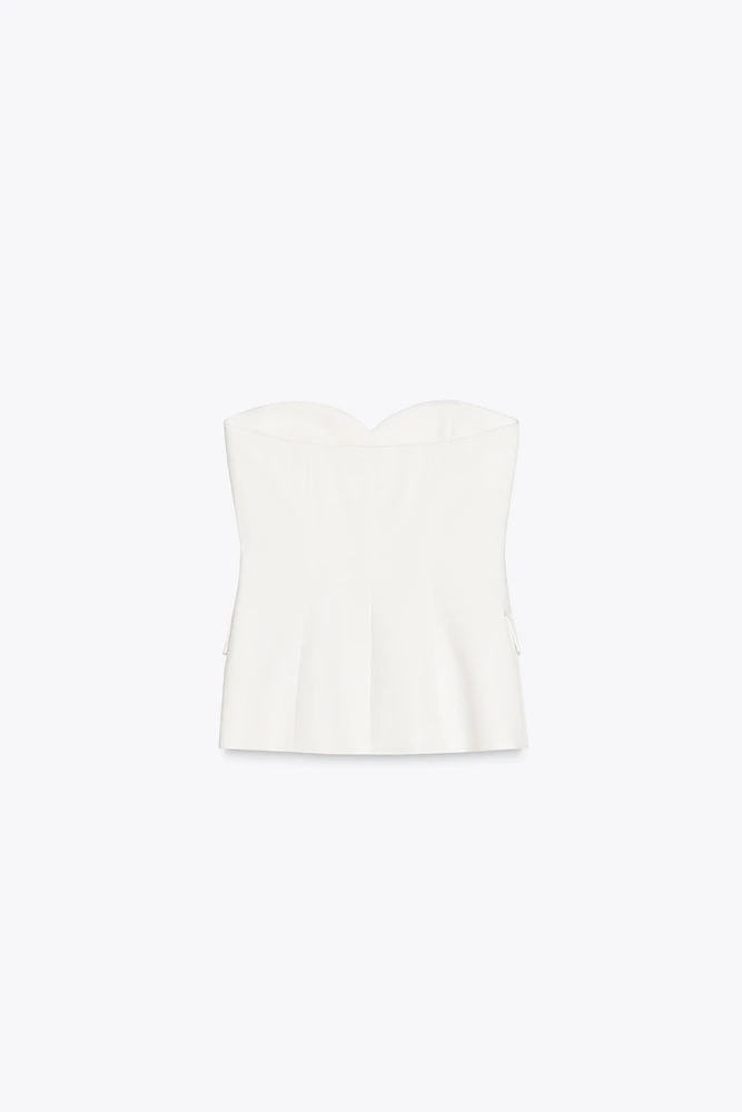 COMBINATION SATIN EFFECT BUSTIER TOP