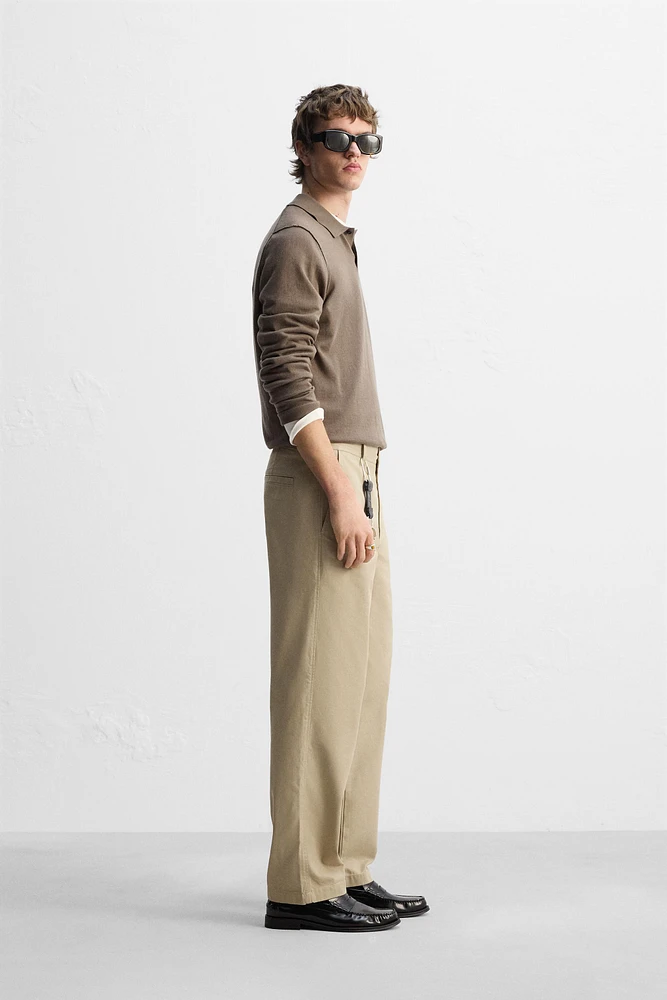 KNIT WOOL-COTTON POLO SHIRT