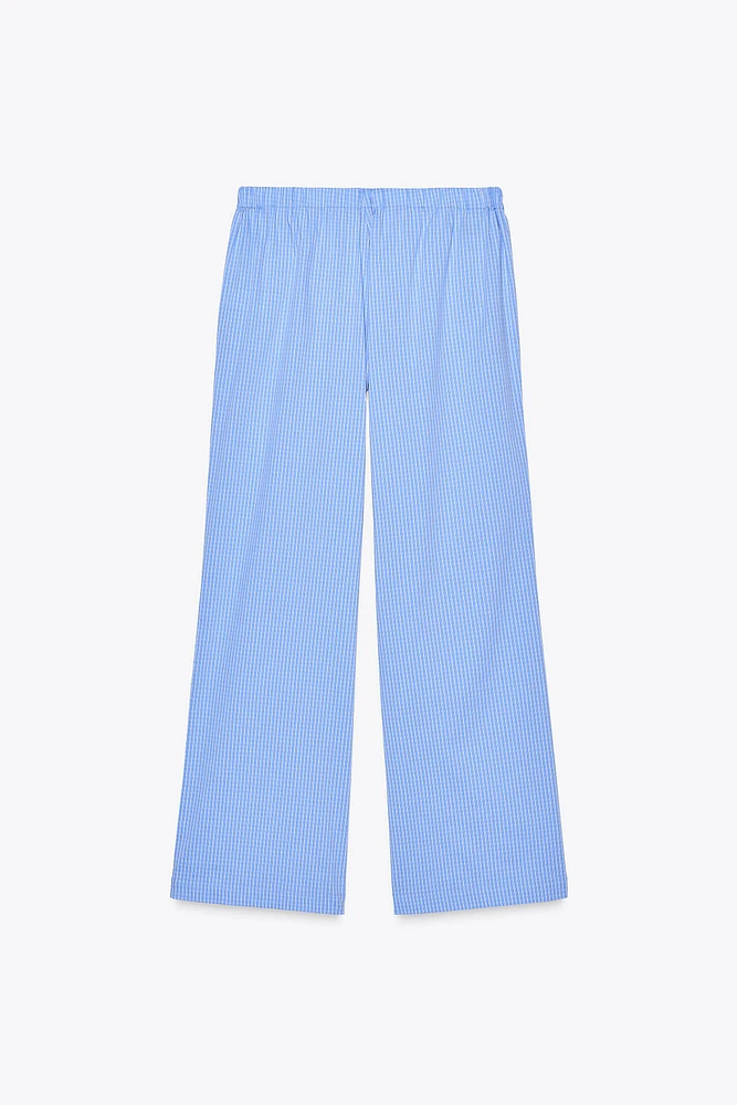 LACE PLAID PAJAMA PANTS