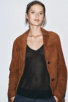 100% SUEDE OVERSIZE BLAZER ZW COLLECTION LIMITED EDITION