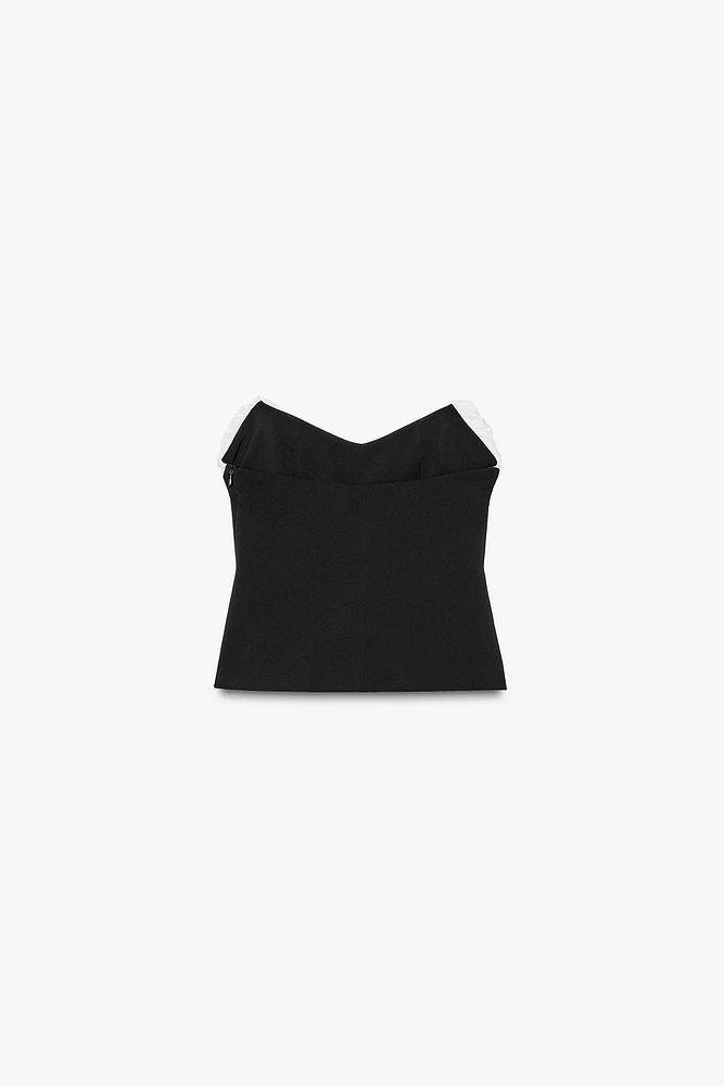 TOP BUSTIER EN MATIÈRES VARIÉES