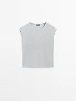 T-shirt léger bord-côte 100 % lin