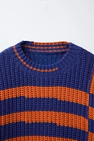 PULL EN GROSSE MAILLE À RAYURES