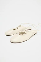 CHAUSSURES BALLERINES OUVERTES À L'ARRIÈRE EN CUIR