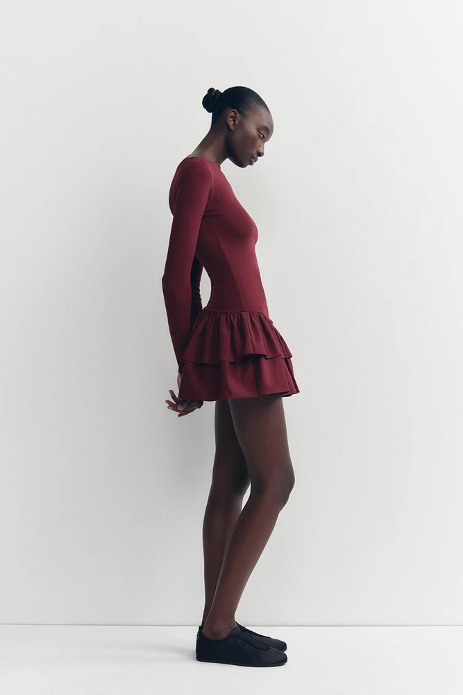 SHORT RUFFLED DRESS