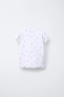 PRINTED RIBBED T-SHIRT