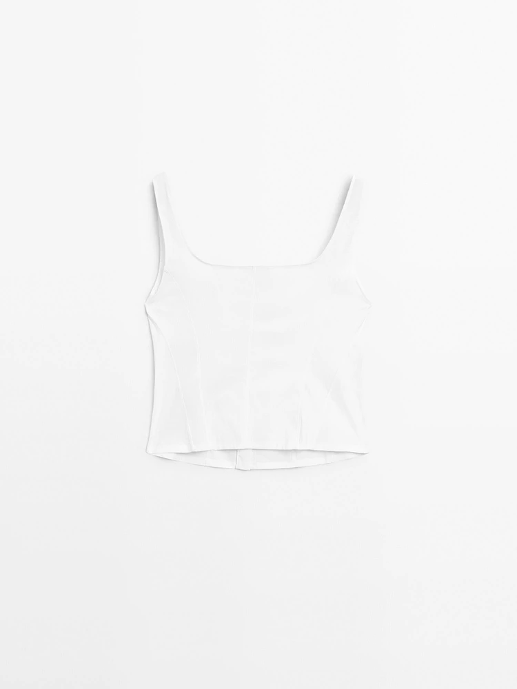 Cotton blend corset top
