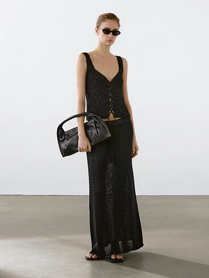 Crochet knit corset top