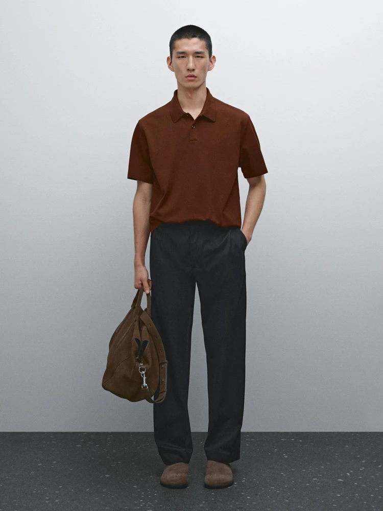 Polo micro-texturé 100 % coton