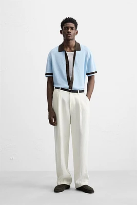 CHEMISE EN MAILLE CONTRASTÉE