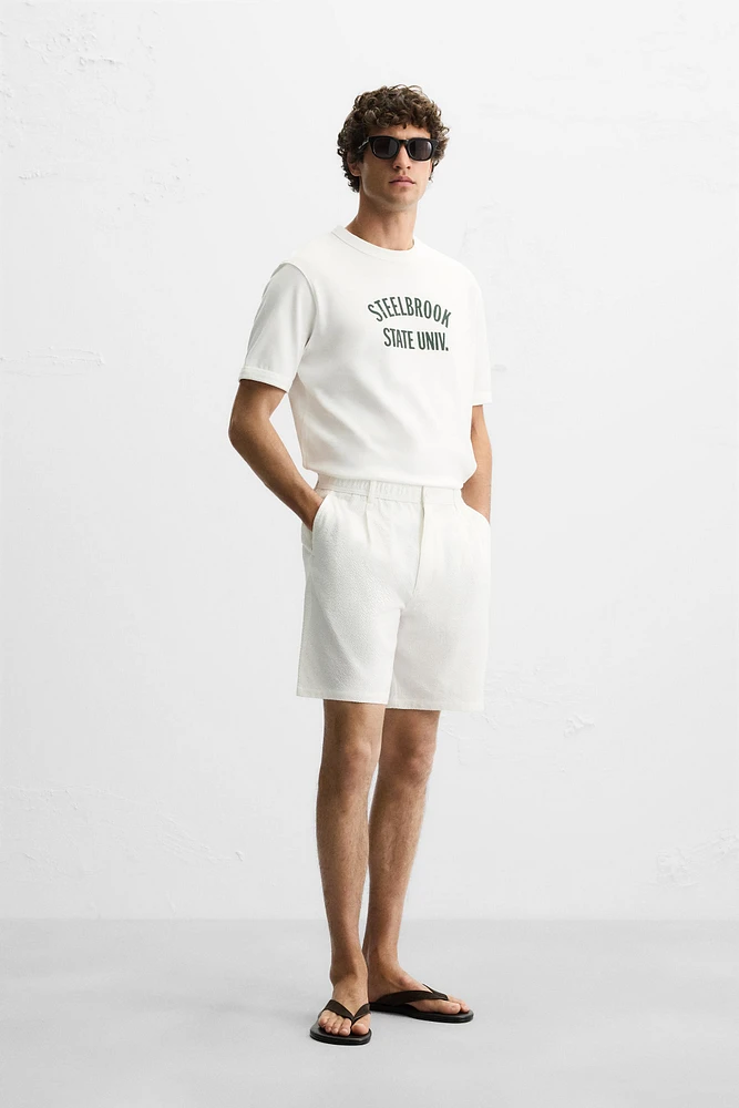 RIBBED TEXT T-SHIRT