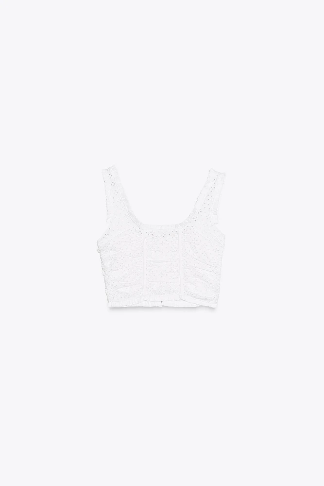 OPENWORK EMBROIDERED TOP