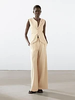 Linen blend suit waistcoat