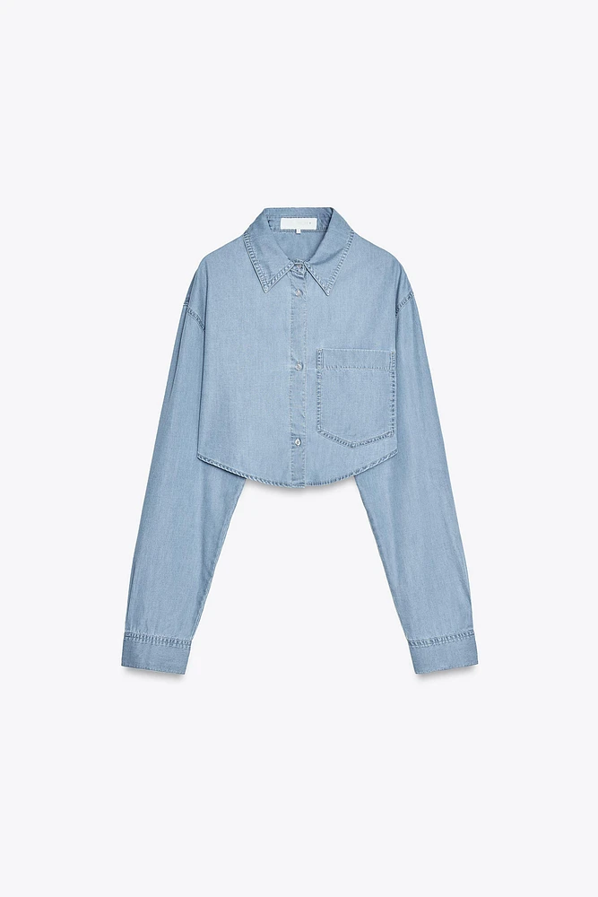 CHEMISE COURTE EN JEAN TRF