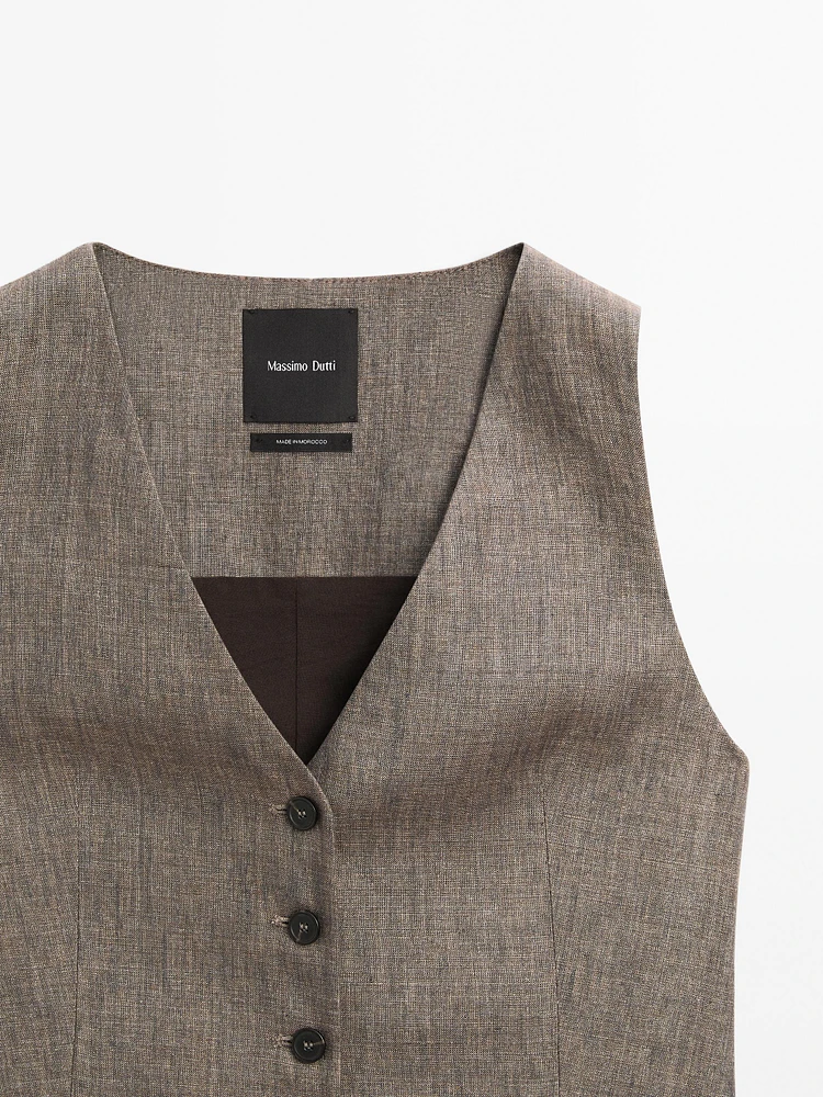 100% linen tailored waistcoat