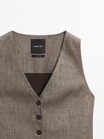 100% linen tailored waistcoat
