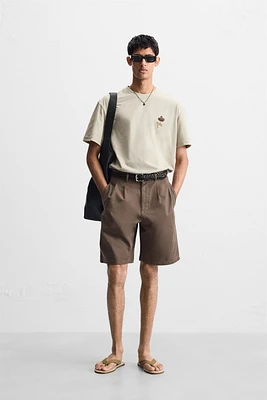 CONTRAST EMBROIDERY T-SHIRT