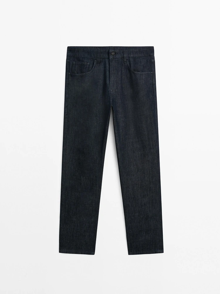 Jean tapered en coton mélangé