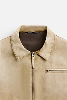 WASHED EFFECT BOMBER JACKET