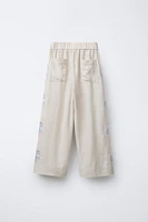 PANTALON DROIT À BRODERIES