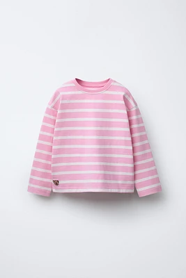 HEAVYWEIGHT STRIPED EMBROIDERED T-SHIRT