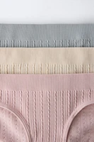 8-14 ANS/ LOT DE TROIS CULOTTES SANS COUTURES STRUCTURE
