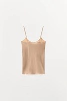 POINTELLE SATIN BOW TANK TOP