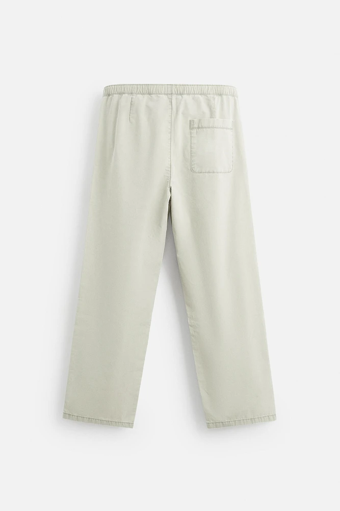 WIDE FIT COTTON PANTS