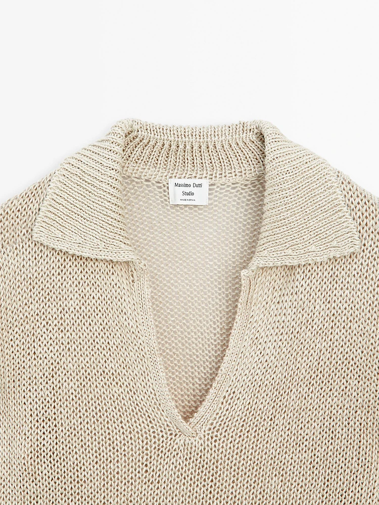 Polo sweater with open collar - STUDIO
