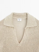 Polo sweater with open collar - STUDIO