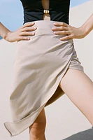 MIDI SKIRT WITH SIDE RUCHING