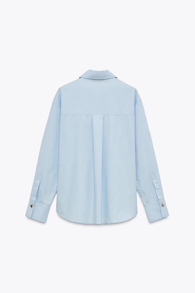 COMBINED BUTTON POPLIN SHIRT